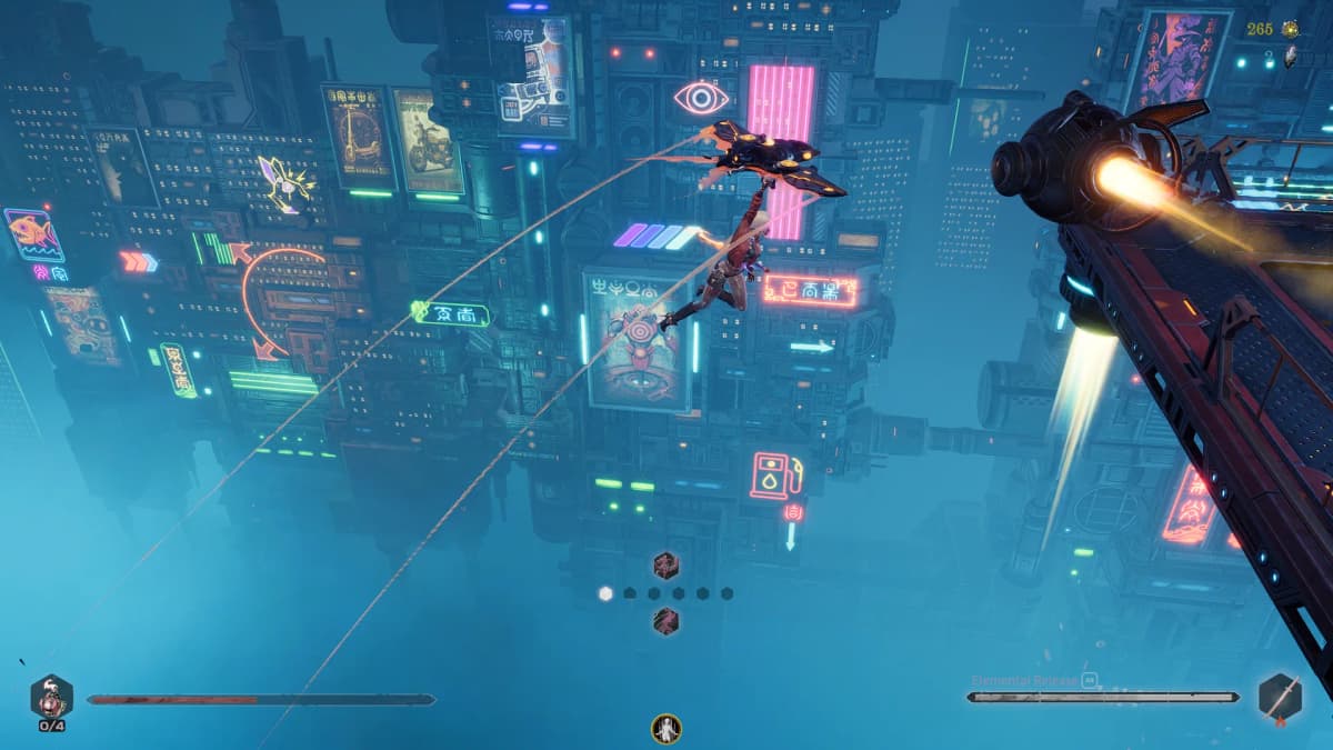 gliding down toward the next monster area 2