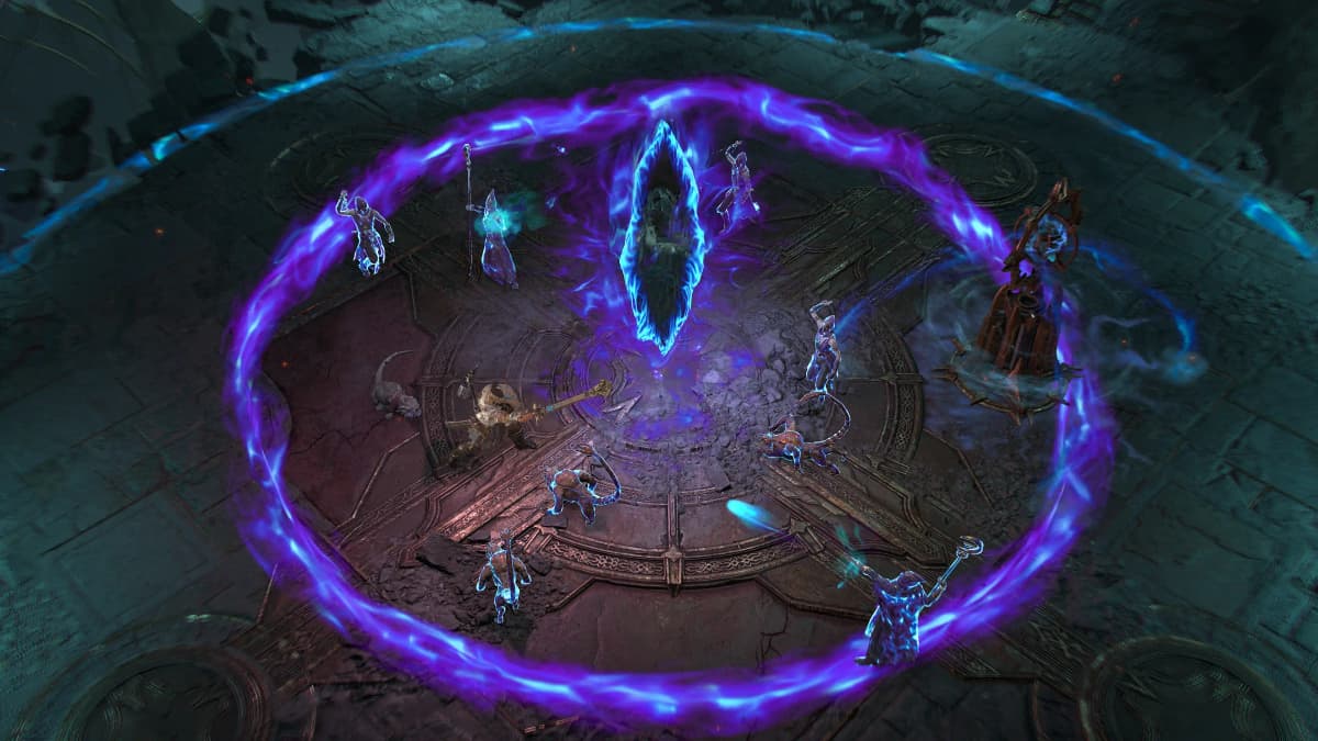A Diablo IV character standing in the dark fantasy world of Sanctuary.