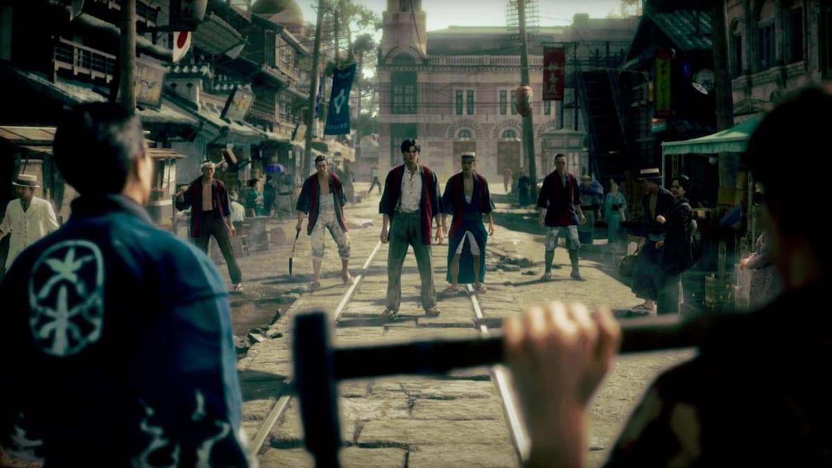 Makoto Daito in a city street from Stranger Than Heaven by RGG Studio