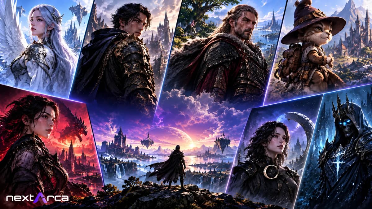 Cinematic fantasy collage representing the top upcoming MMORPGs to watch in September 2026