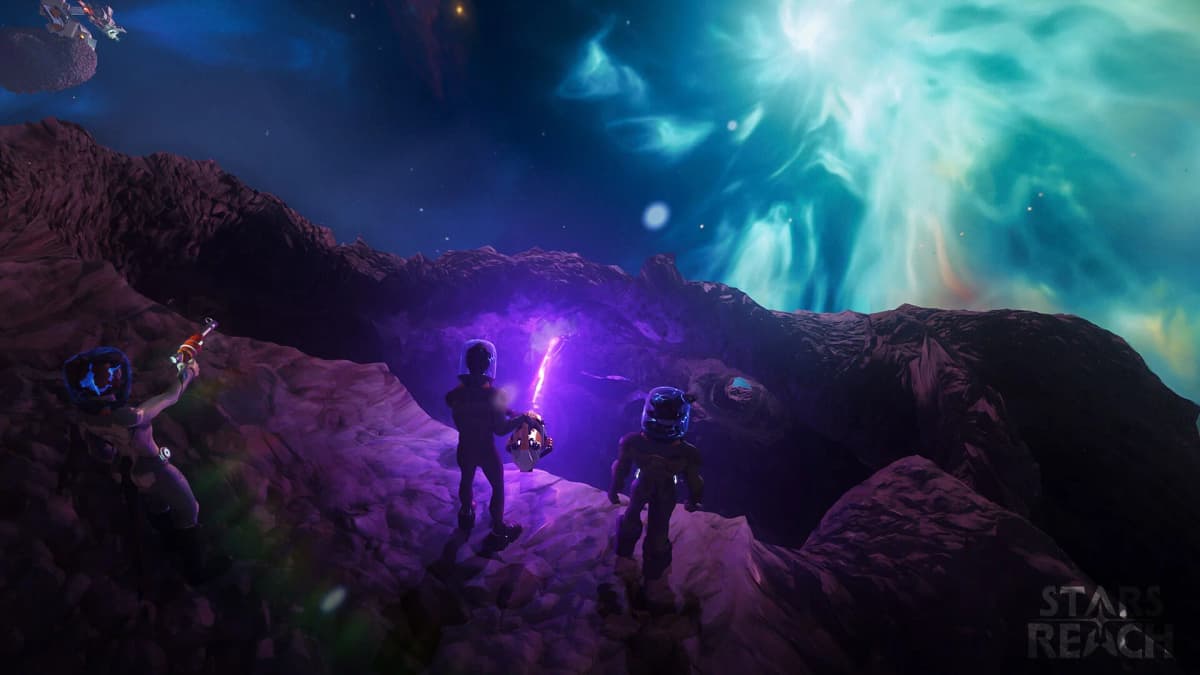 Stars Reach official artwork of a player built settlement