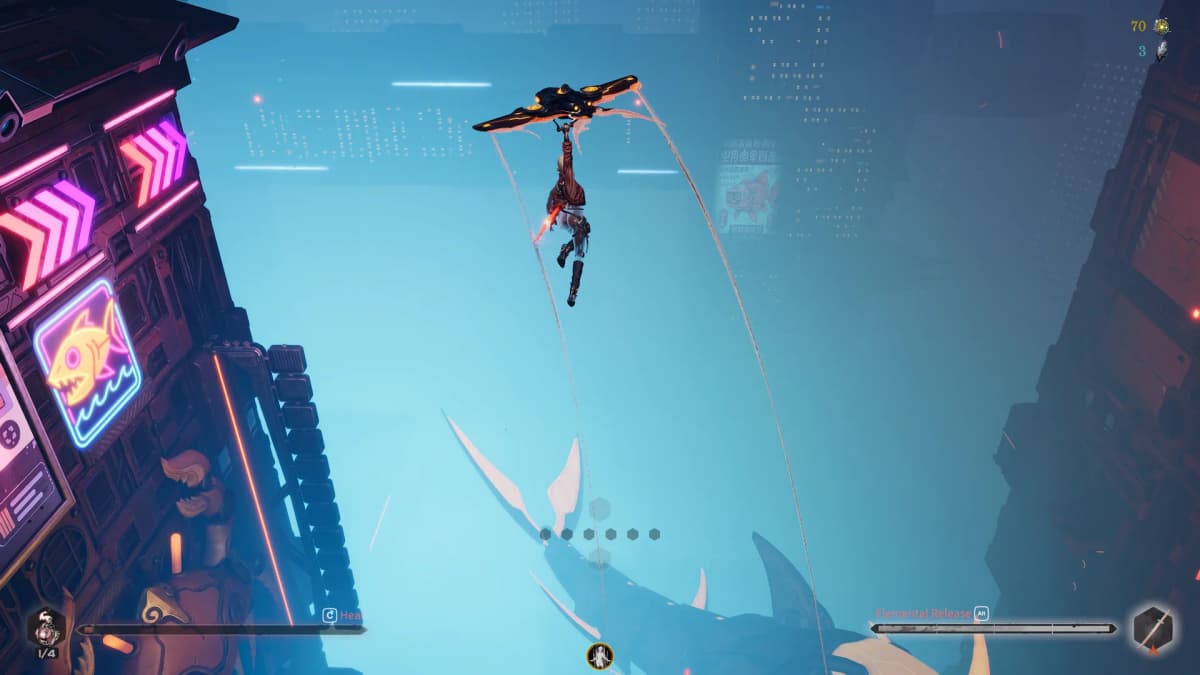 gliding down toward the next monster area 1
