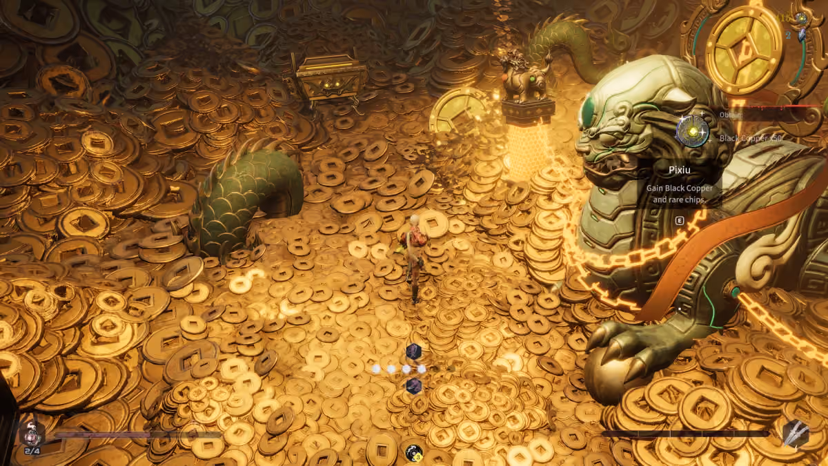 The Pixiu treasure room full of coins. Image credit 2